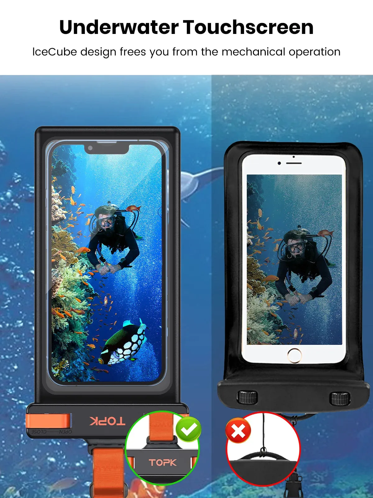 Waterproof Phone Pouch with Underwater Touchscreen Compatibility