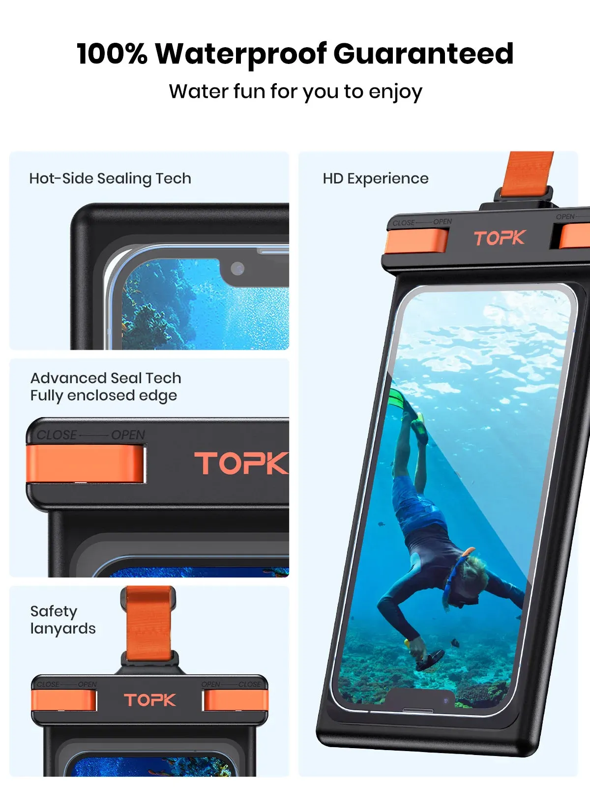 Waterproof Phone Pouch with Underwater Touchscreen Compatibility