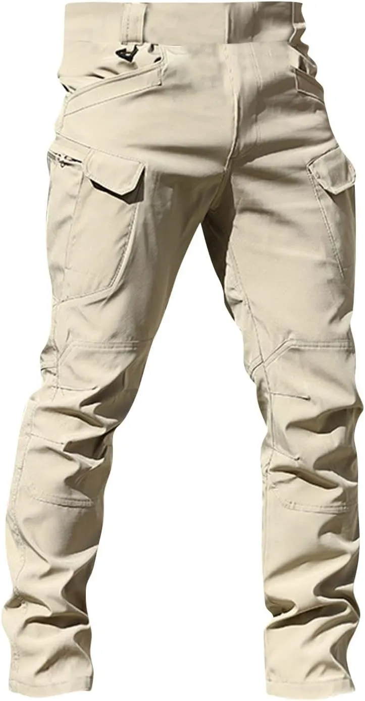 WENKOMG1 Mens Cargo Pants,Solid/Camouflage Military Pants Stretchy Multi Function Multi Pockets Tactical Pants