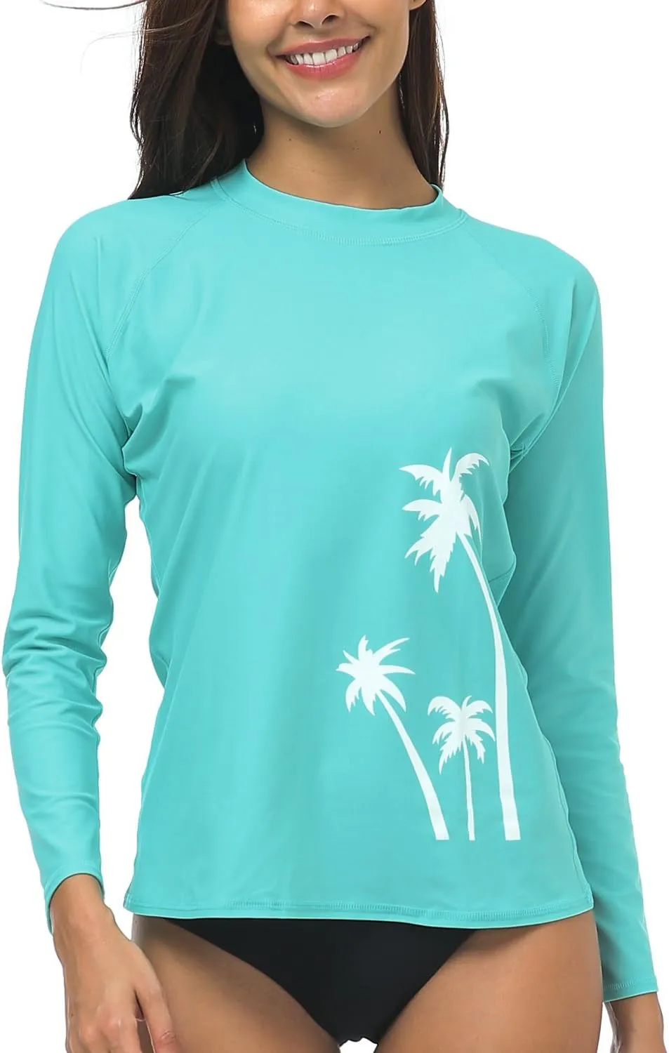 Wetopkim Womens Long Sleeve Rash Guard Swim Shirt Surfing Rashguard Tops Swimwear