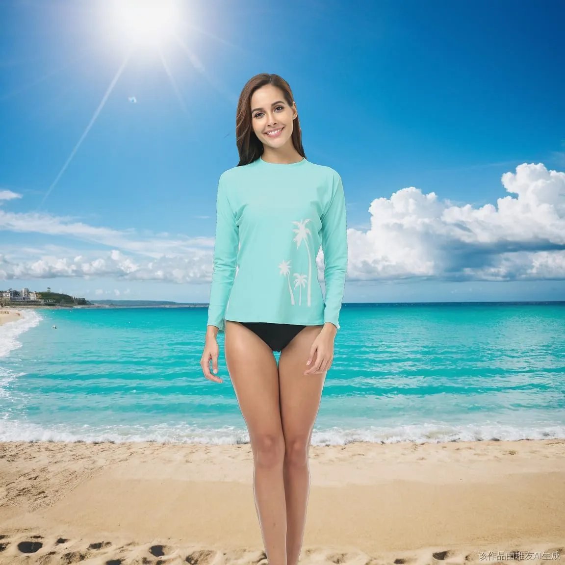 Wetopkim Womens Long Sleeve Rash Guard Swim Shirt Surfing Rashguard Tops Swimwear