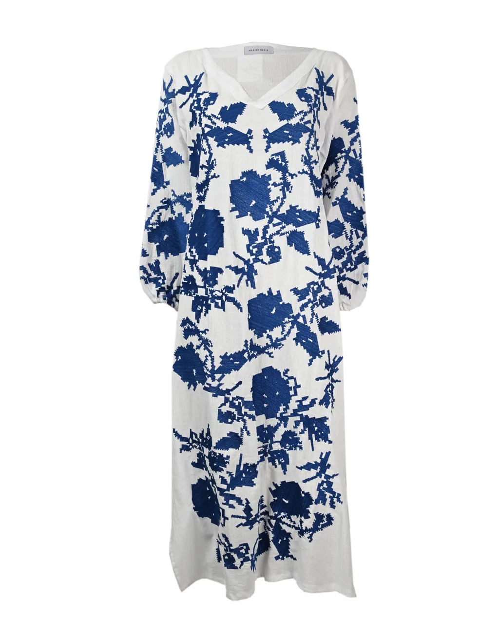 White Floral Embroidered Kaftan