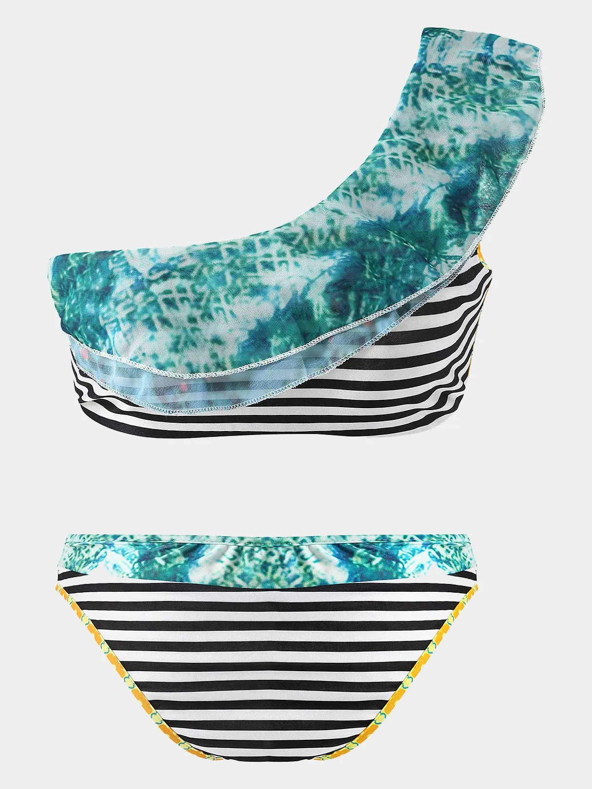 Wholesale Asymmetrical Stripe Geometrical Sleeveless 2 Piece Bikini