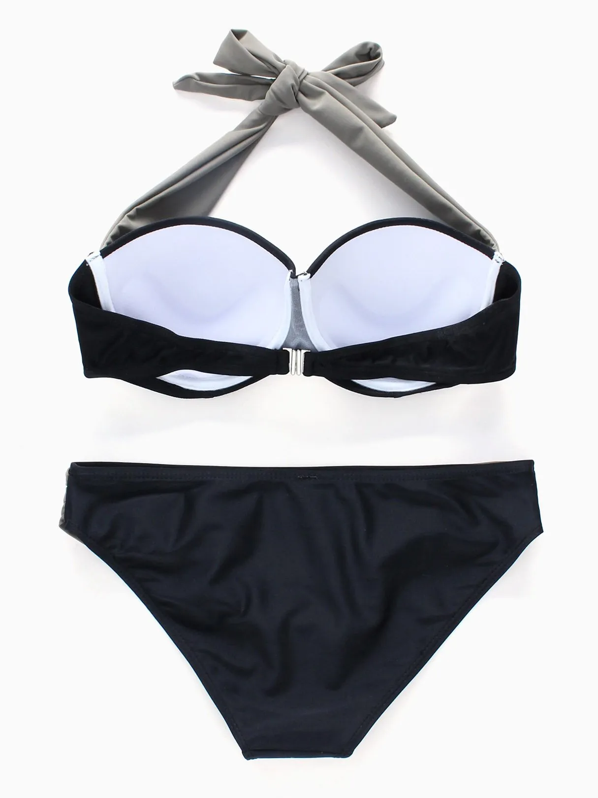 Wholesale Backless Halter-Neck Bikini Set with Padded Chest