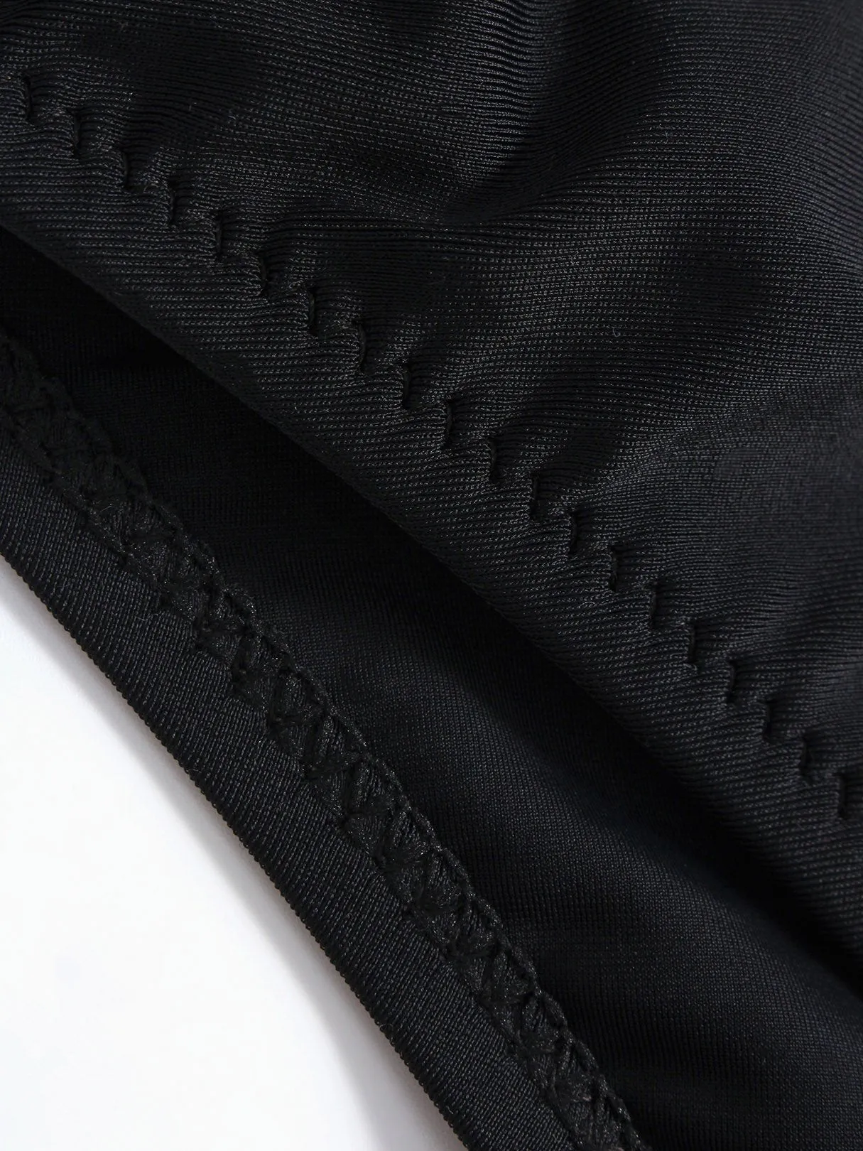Wholesale Black Deep V Neck Sleeveless Plain Two Piece Bikinis