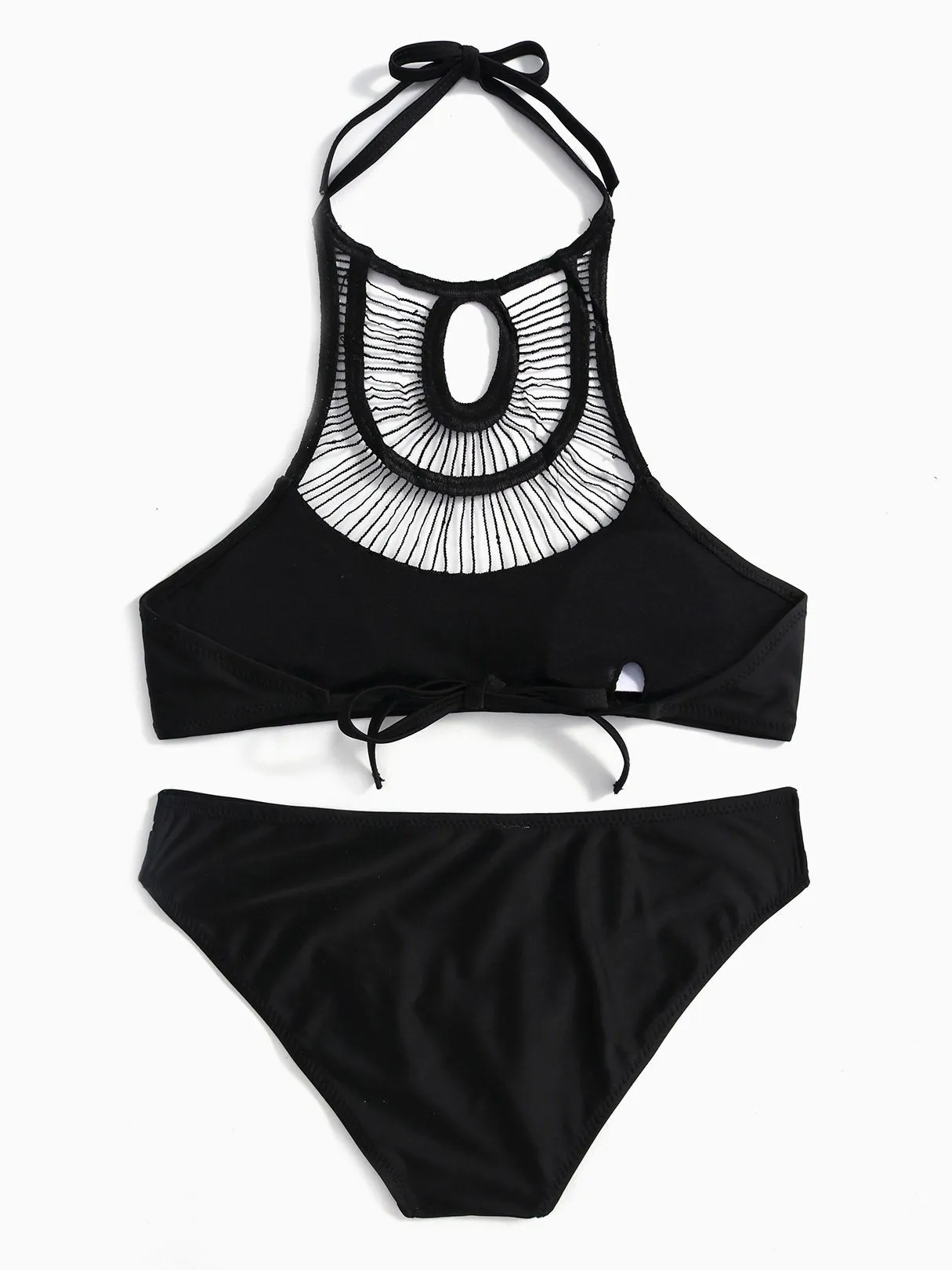 Wholesale Black Halter Two Piece Bikini
