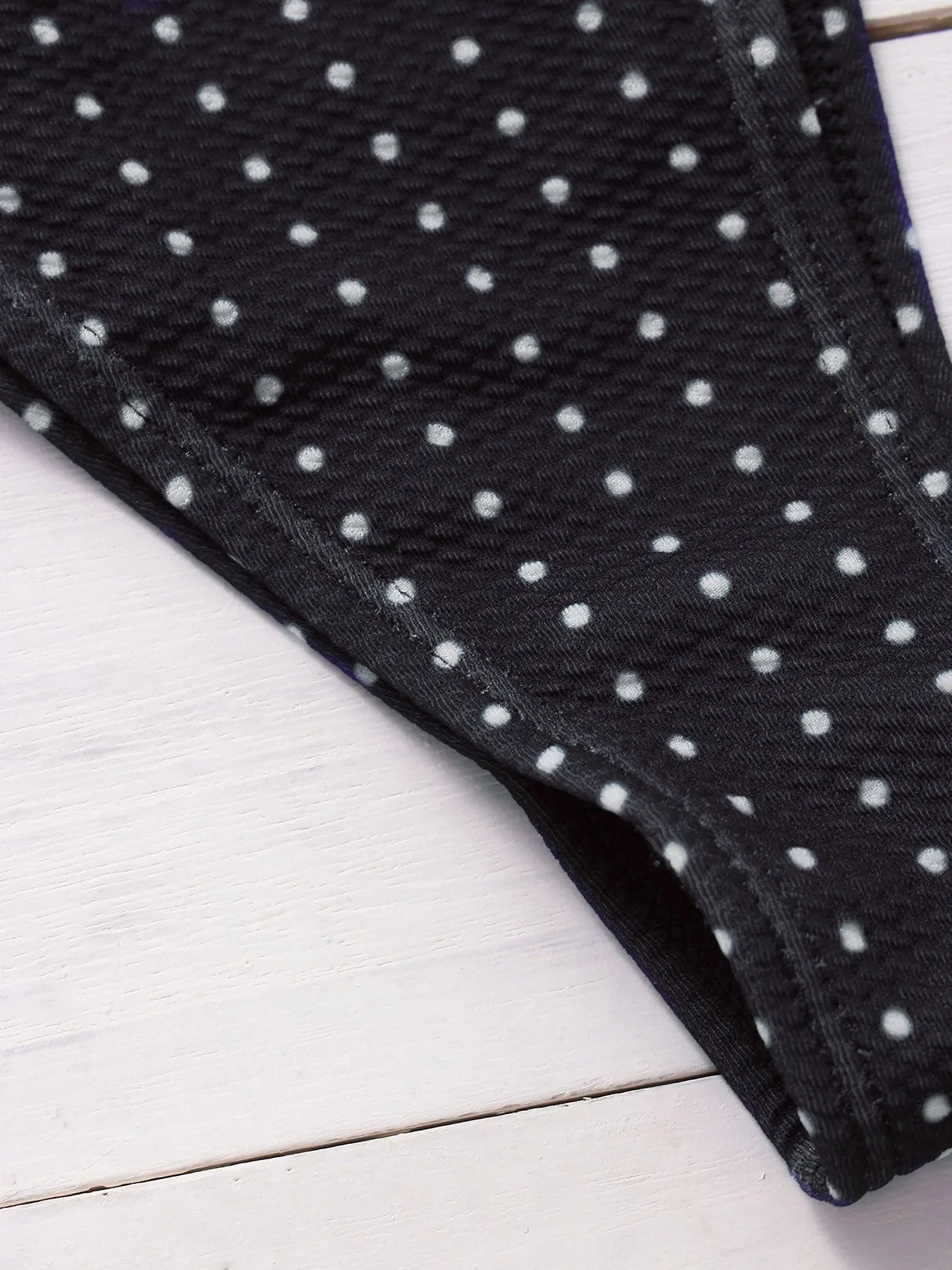 Wholesale Black Square Neck Sleeveless Polka Dot Spaghetti Strap Bikinis