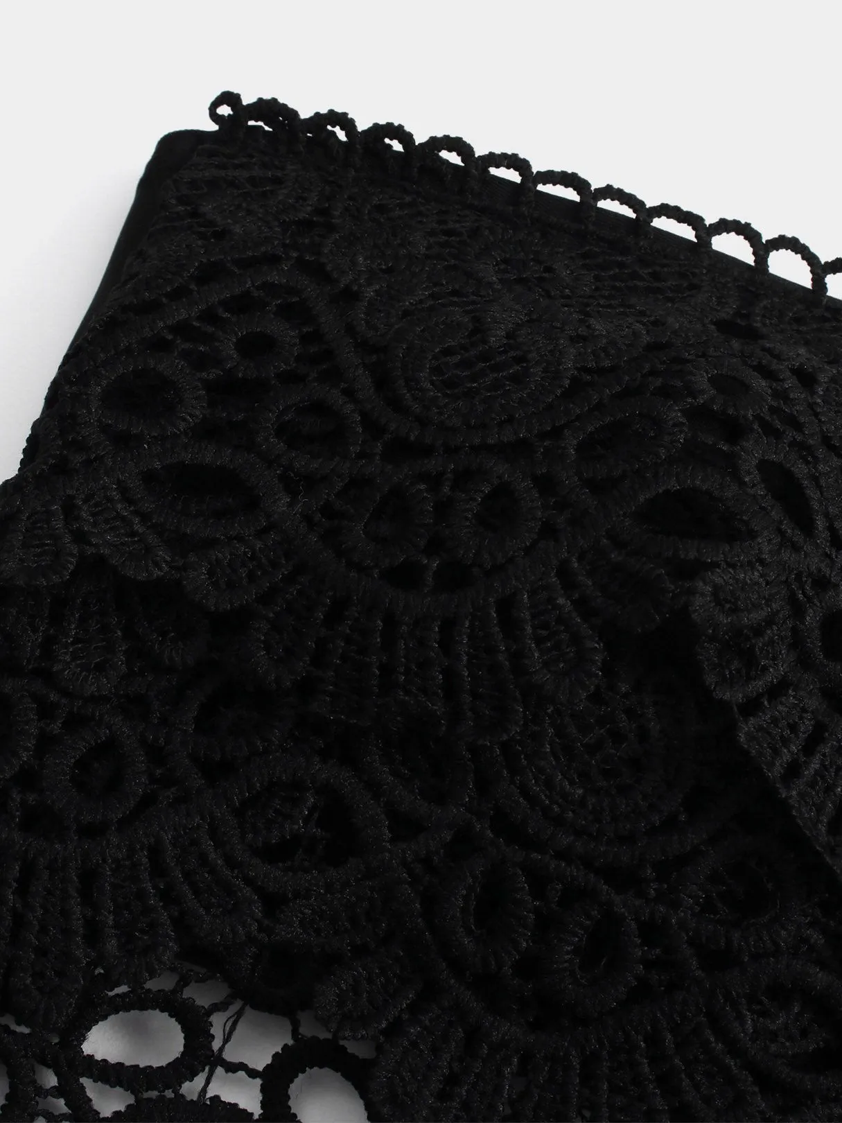 Wholesale Black Tube Top Lace Self-Tie Two Piece Bikini