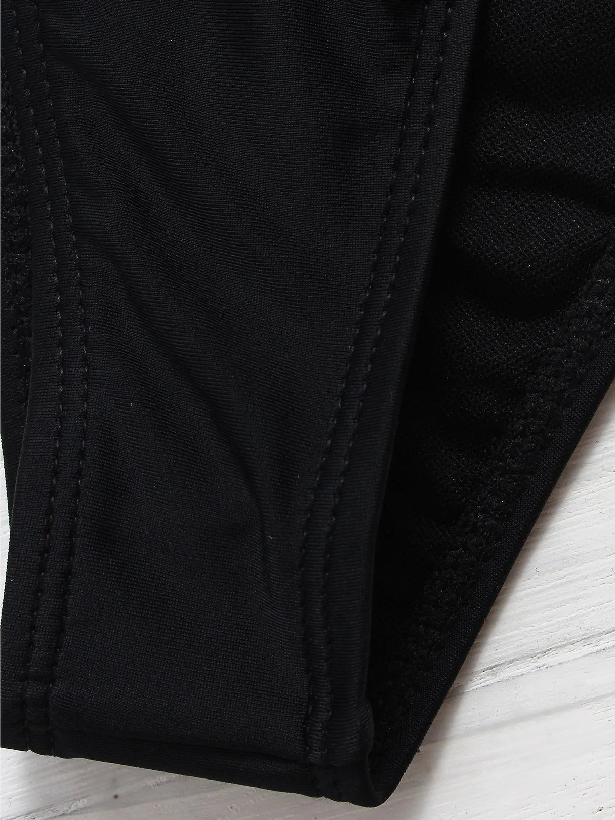 Wholesale Black V-Neck Sleeveless Plain Bodycon Bikini Swimwear