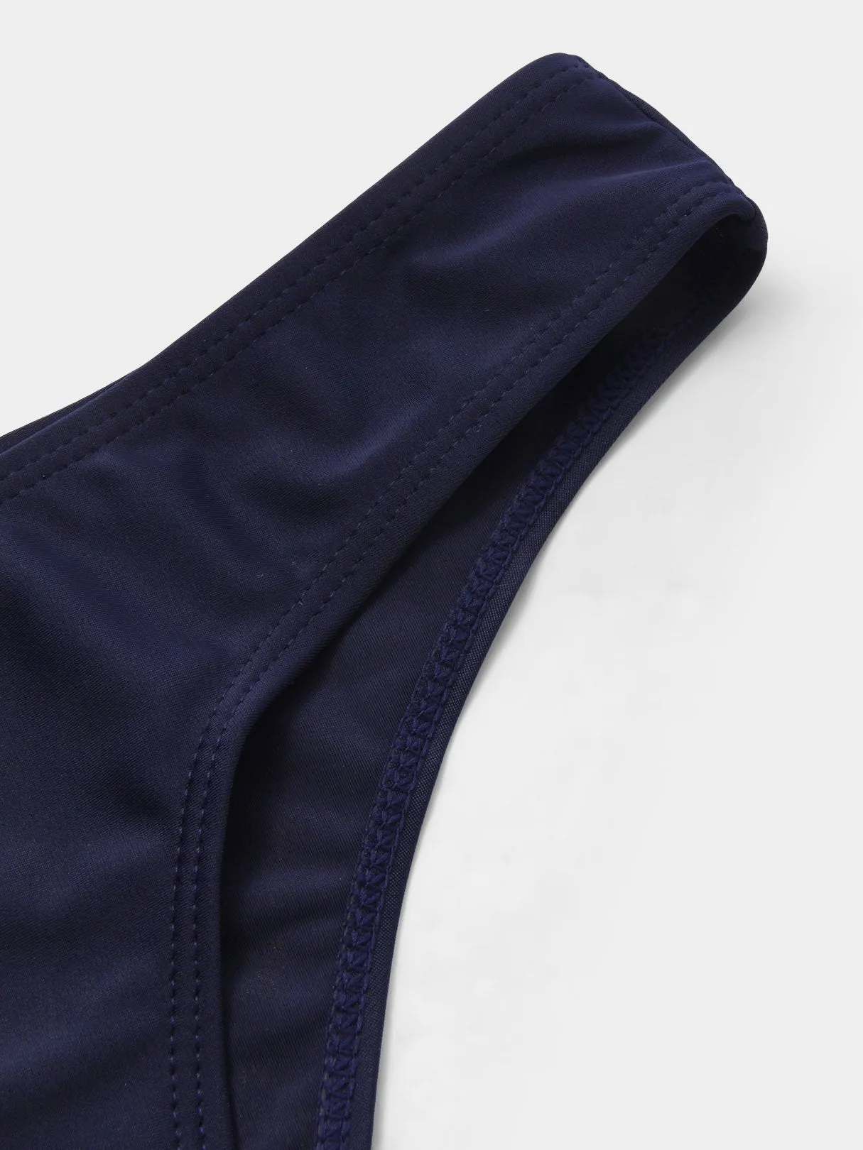 Wholesale Blue One Shoulder Short Sleeve Plain Two Piece Bikinis