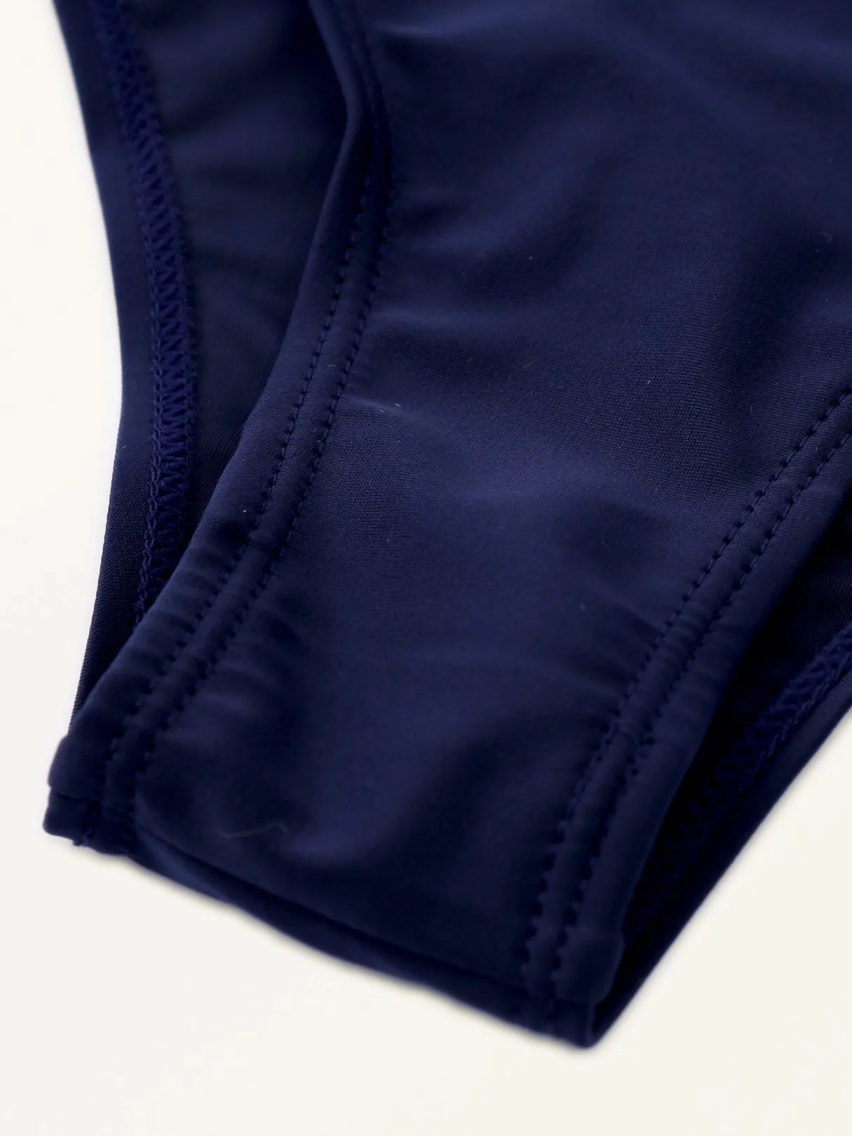 Wholesale Blue One Shoulder Short Sleeve Plain Two Piece Bikinis