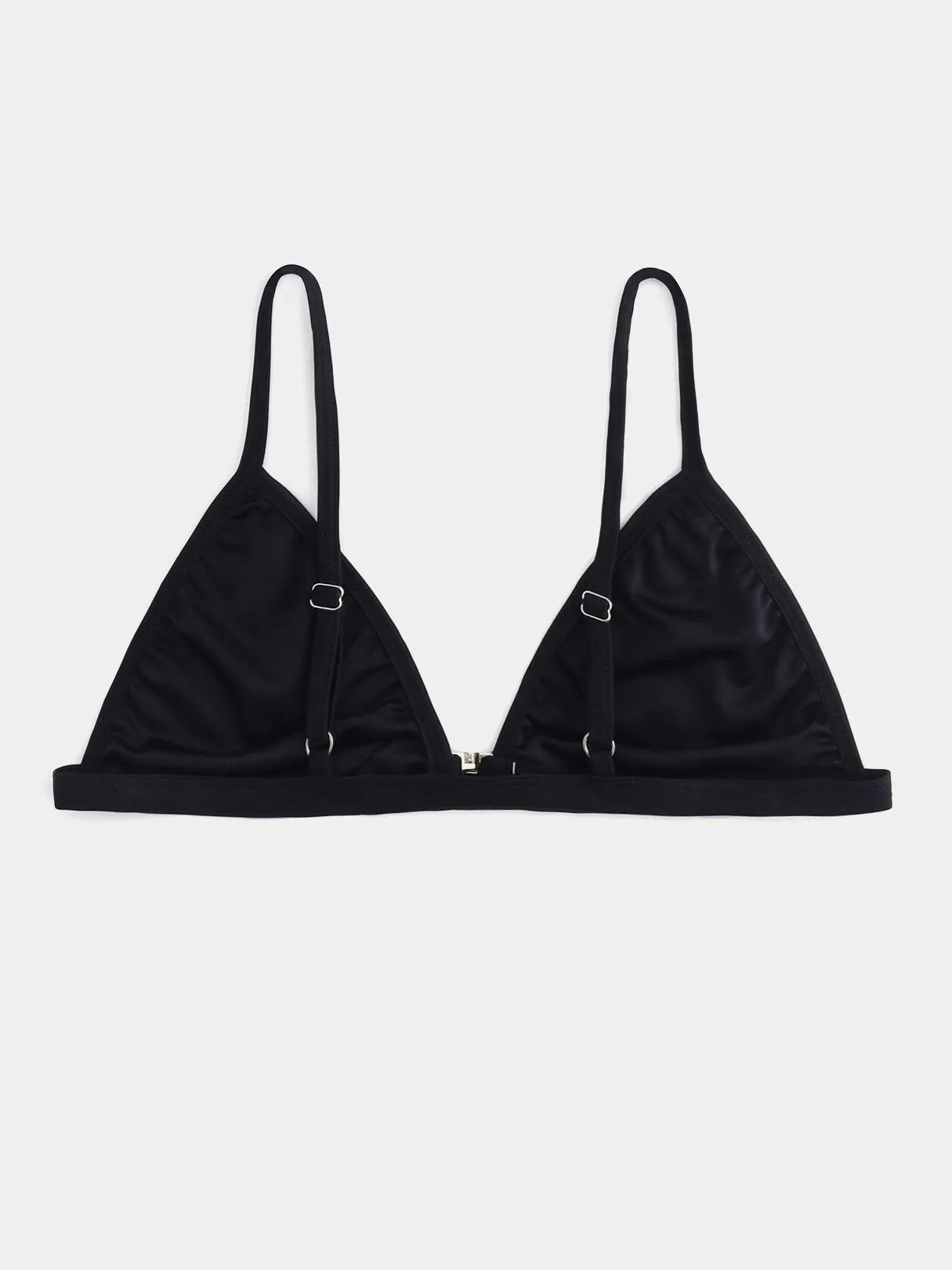 Wholesale Deep V Neck Plain Sleeveless Black Bikinis
