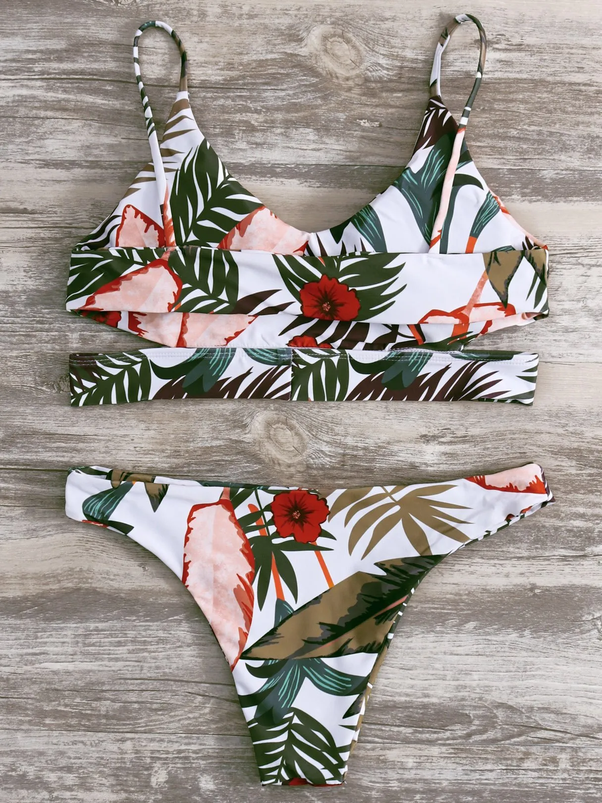 Wholesale Floral Print Beach Bikini Swimsuit Set