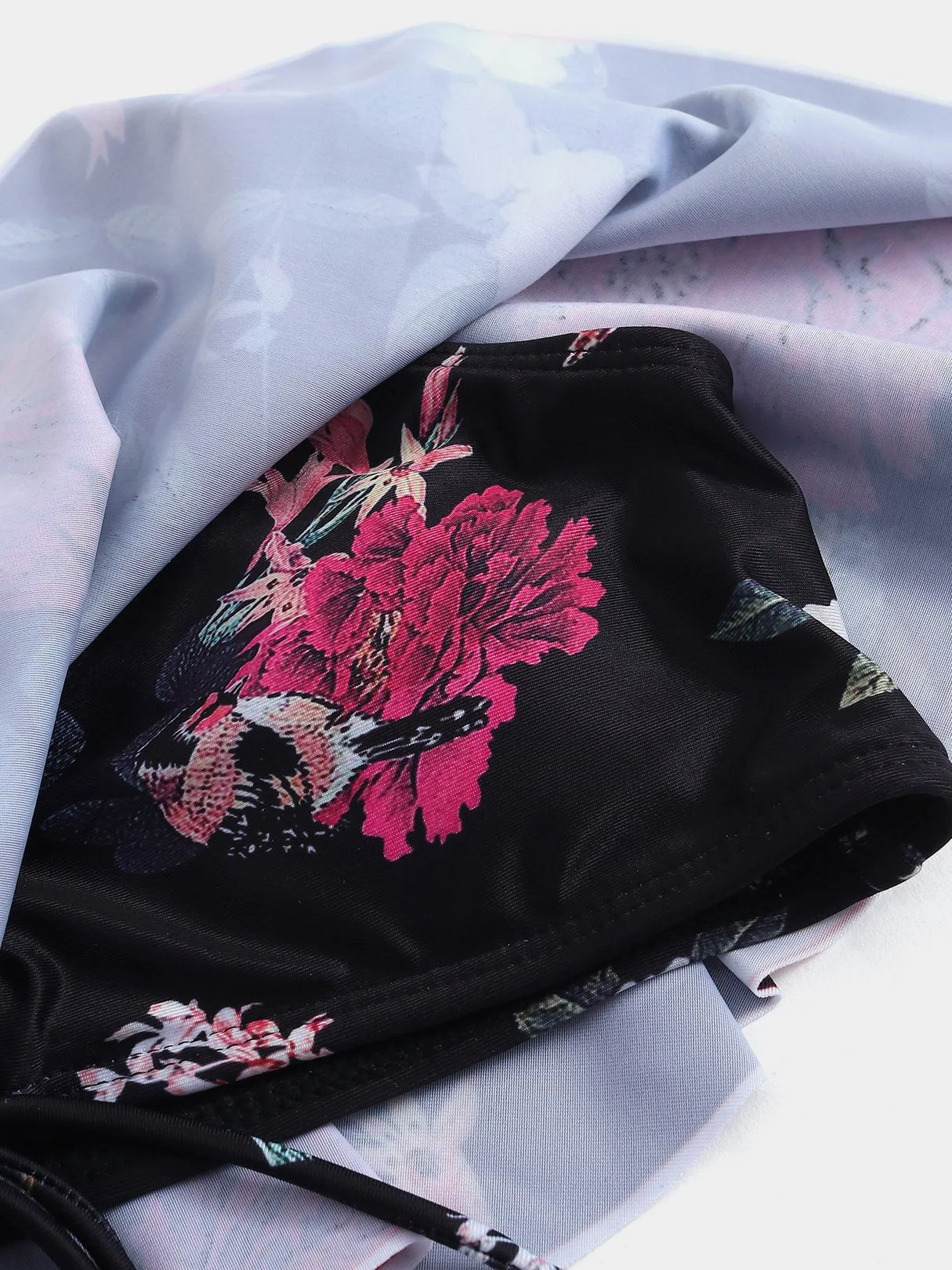 Wholesale Floral Print Spaghetti Strap Self-Tie Criss-Cross High-Waisted Bikini