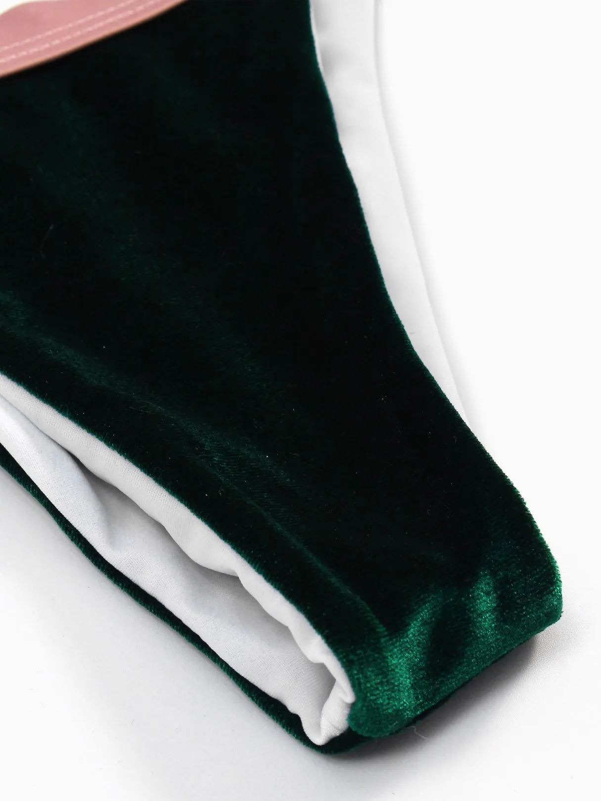 Wholesale Green Sleeveless Plain Spaghetti Strap Two Piece Bikinis