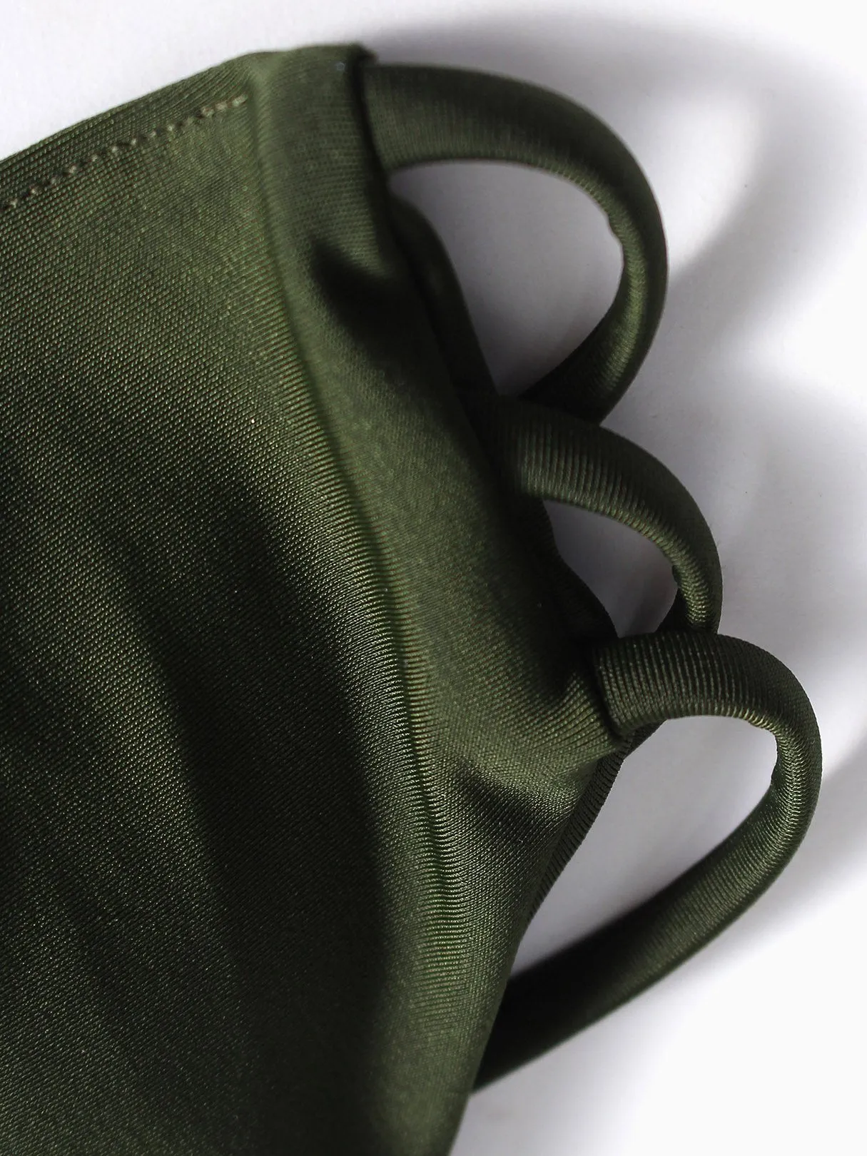 Wholesale Green V-Neck Sleeveless Criss-Cross Two Piece Bikinis