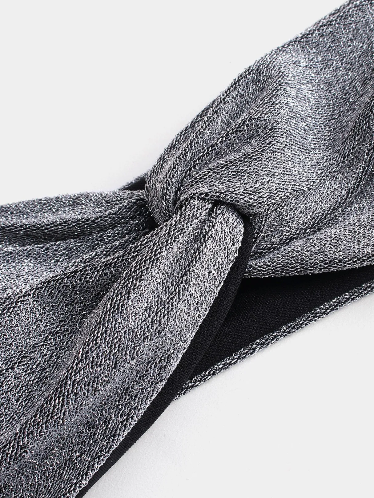 Wholesale Grey Bateau Sleeveless Plain Crossed Front Twist Bikini Set Swimwear