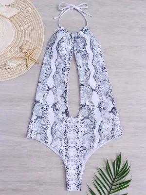 Wholesale Grey Halter Sleeveless Cut Out Bikinis