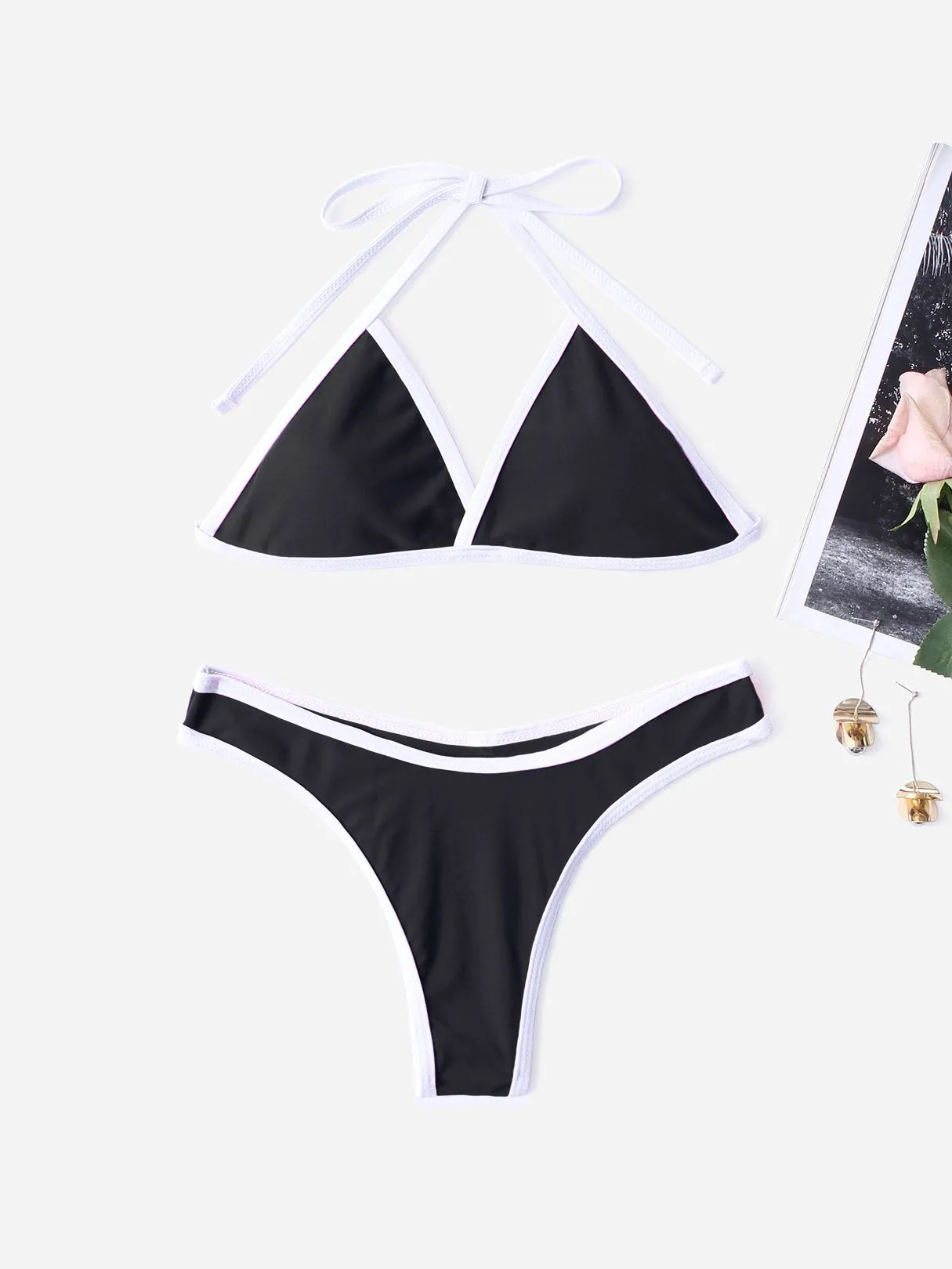 Wholesale Halter Plain Two Piece Bikini