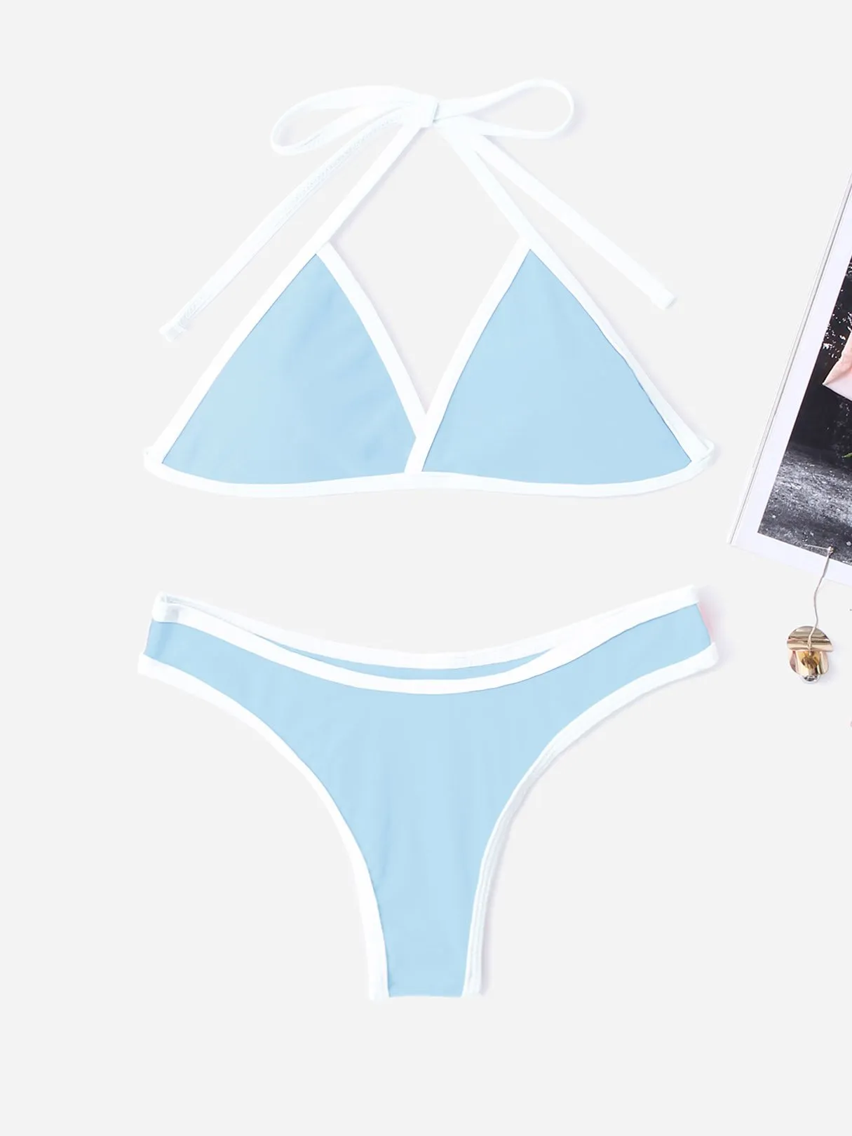 Wholesale Halter Plain Two Piece Bikini