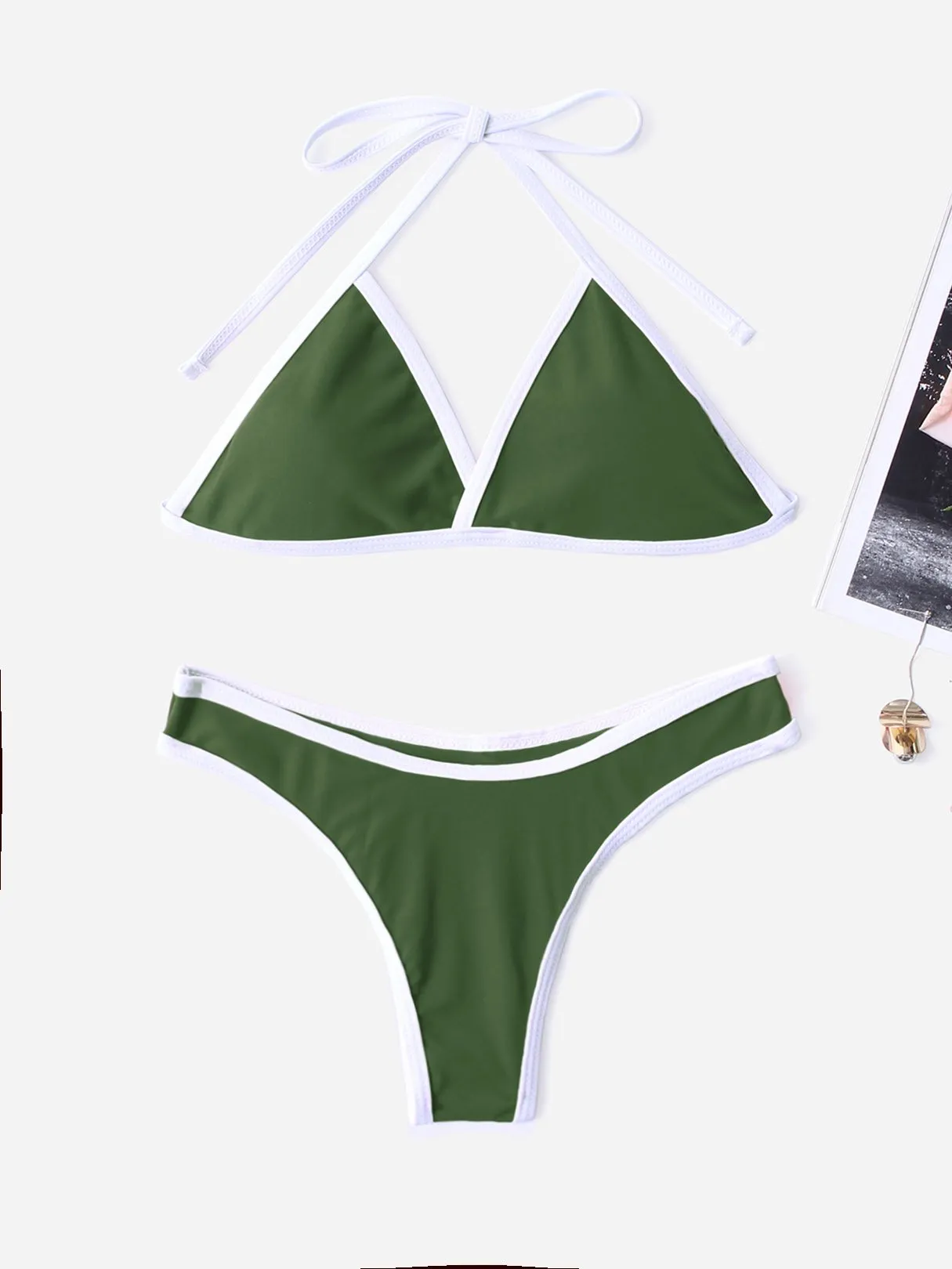 Wholesale Halter Plain Two Piece Bikini
