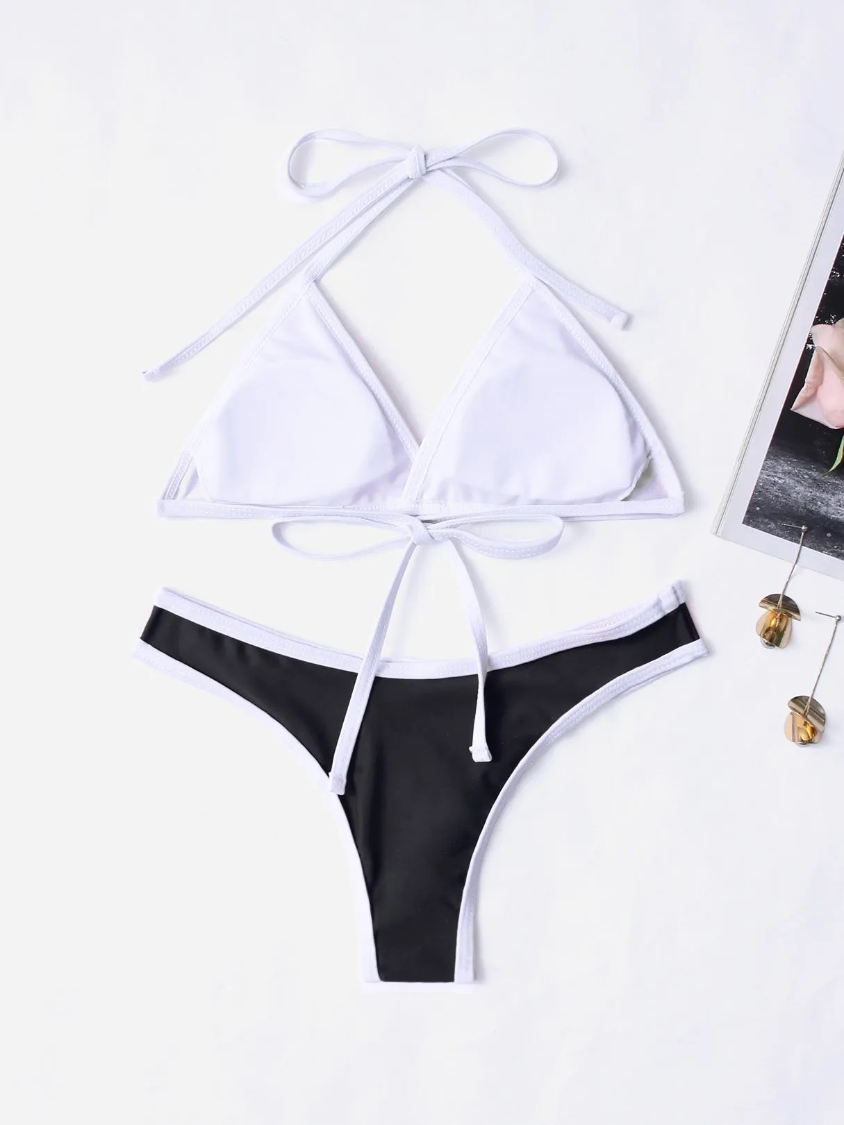 Wholesale Halter Plain Two Piece Bikini