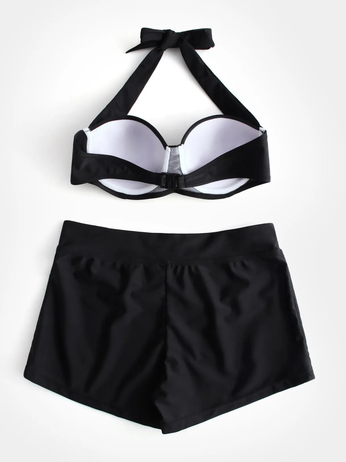 Wholesale Halter Sleeveless Backless Self-Tie Bikini Set