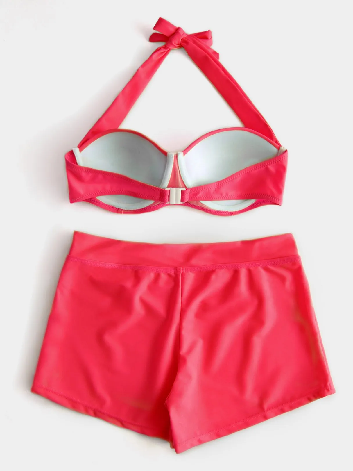 Wholesale Halter Sleeveless Backless Self-Tie Bikini Set