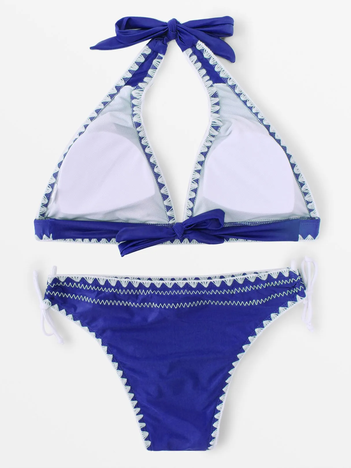 Wholesale Halter Sleeveless Plain Two Piece Bikinis