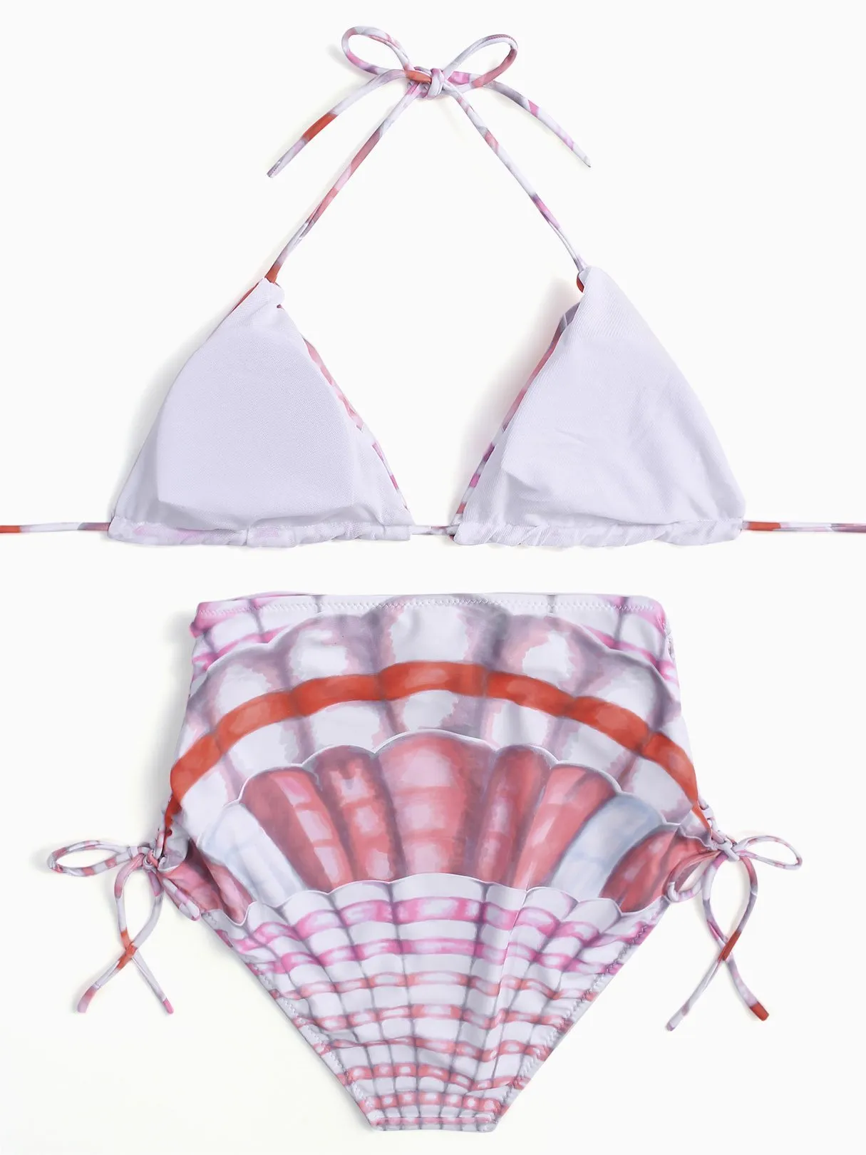 Wholesale Halter Sleeveless Printed Tie-Up Two Piece Bikinis