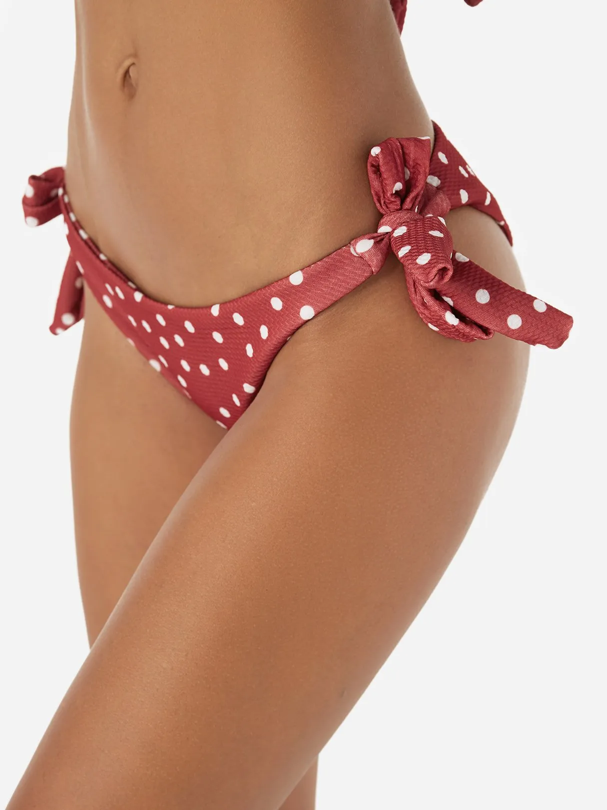Wholesale Off The Shoulder Sleeveless Polka Dot Tie-Up Bikinis