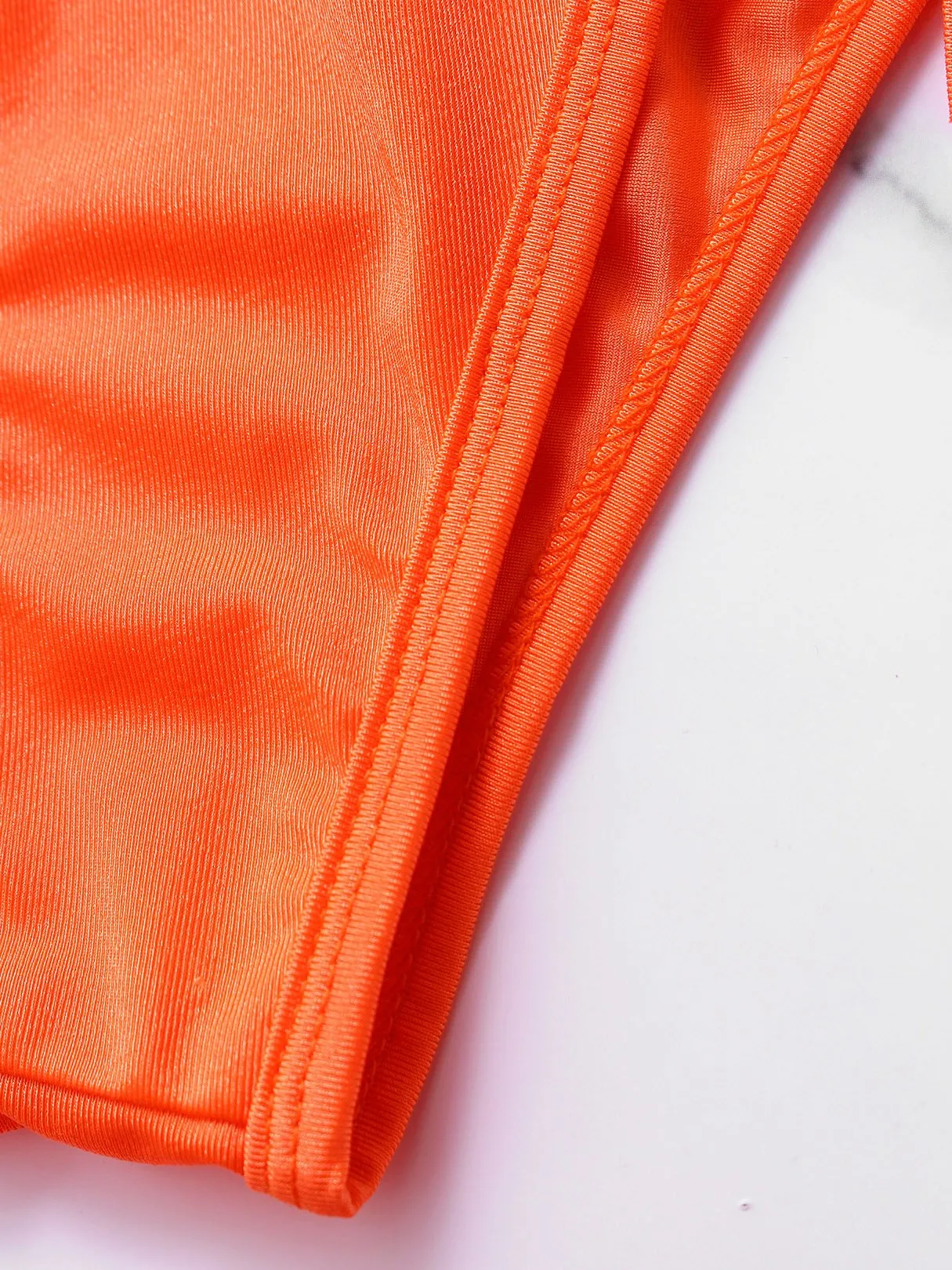 Wholesale Orange V-Neck Sleeveless Lace-Up Bikinis