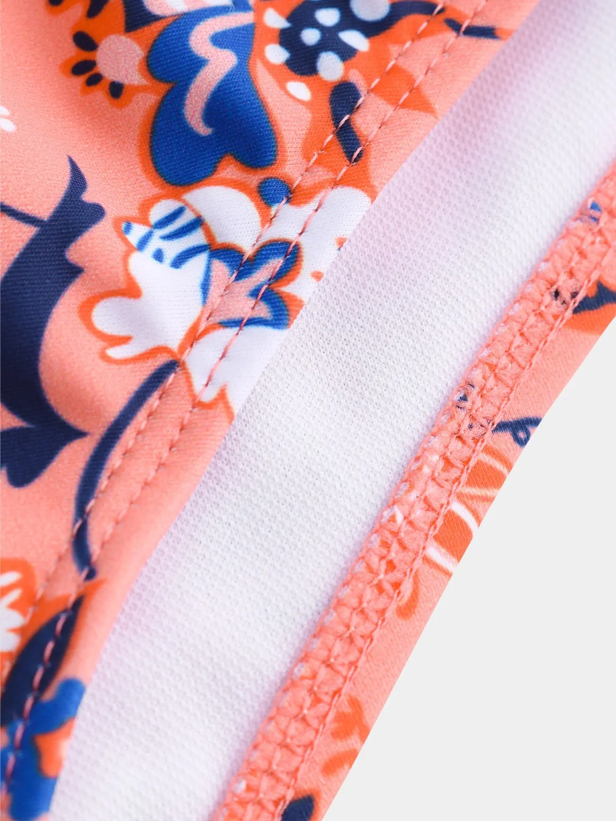 Wholesale Pink Halter V-Neck Sleeveless Floral Print Criss-Cross Tie-Up High-Waisted Bikini Swimsuit