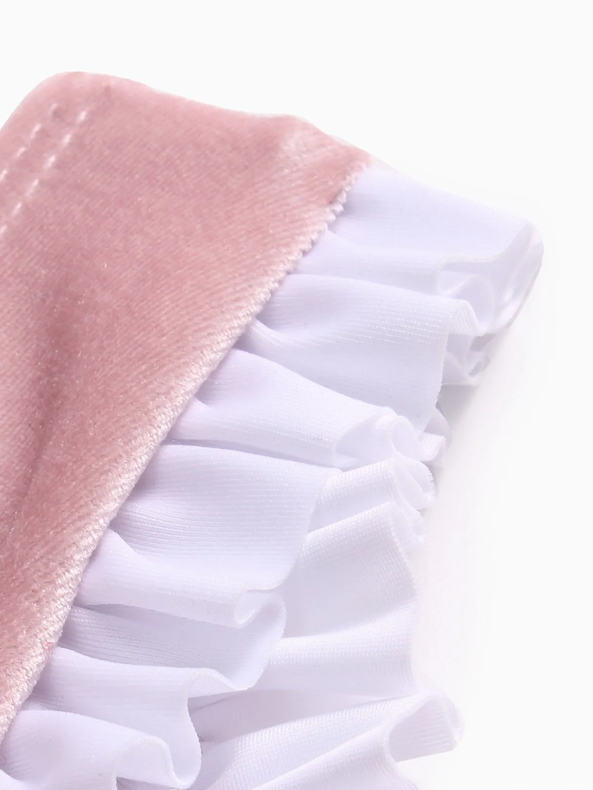 Wholesale Pink Strapless Off The Shoulder Sleeveless Plain Tie-Up Ruffle Trim Ruffle Hem Bikini Set Swimwear