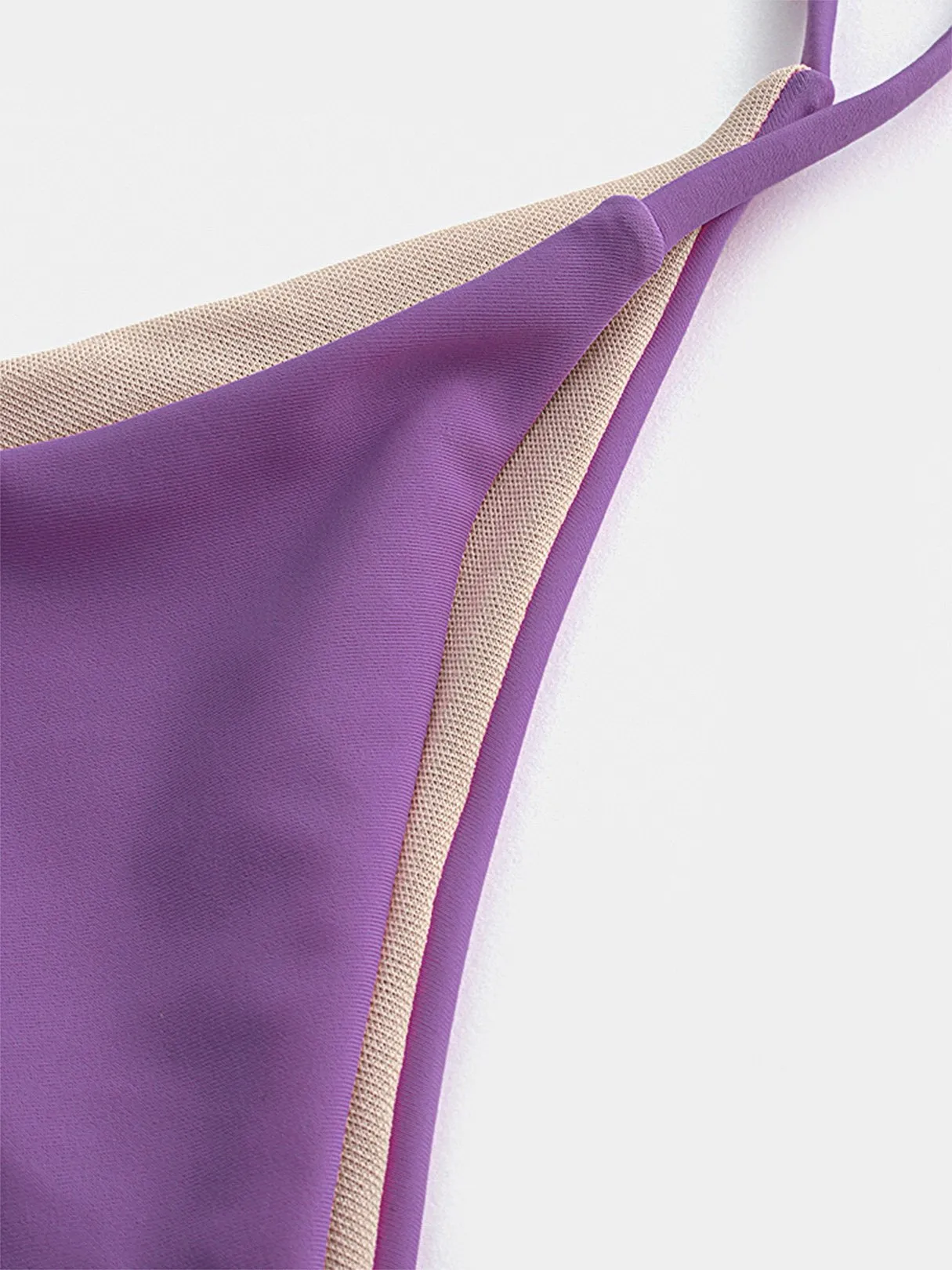 Wholesale Purple Scoop Neck Backless Tie-Up Bikini