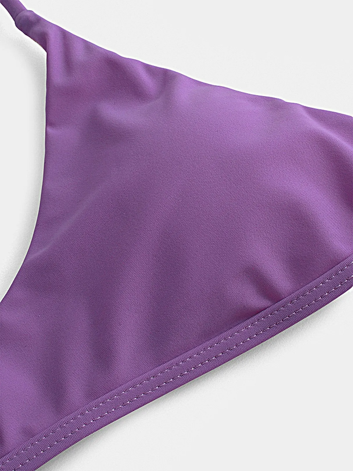 Wholesale Purple Scoop Neck Backless Tie-Up Bikini