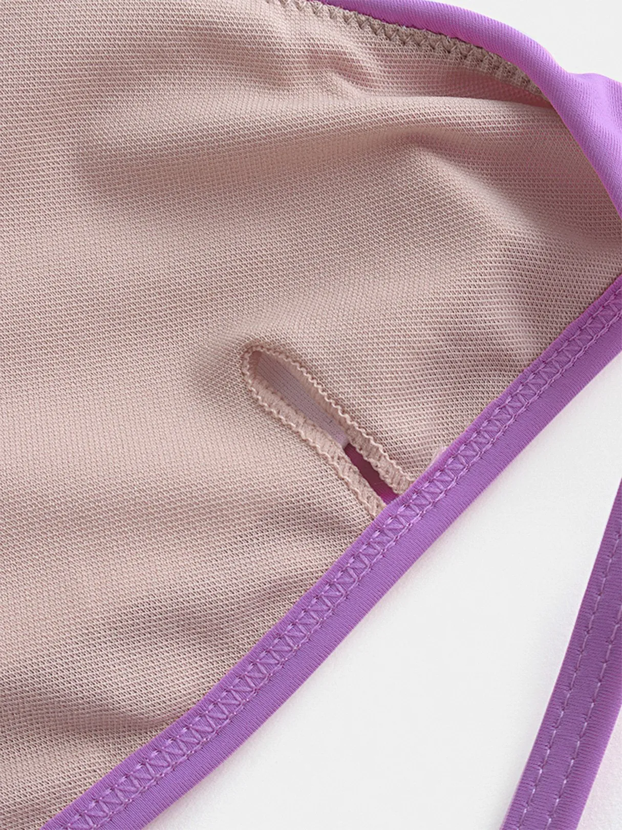 Wholesale Purple Scoop Neck Backless Tie-Up Bikini
