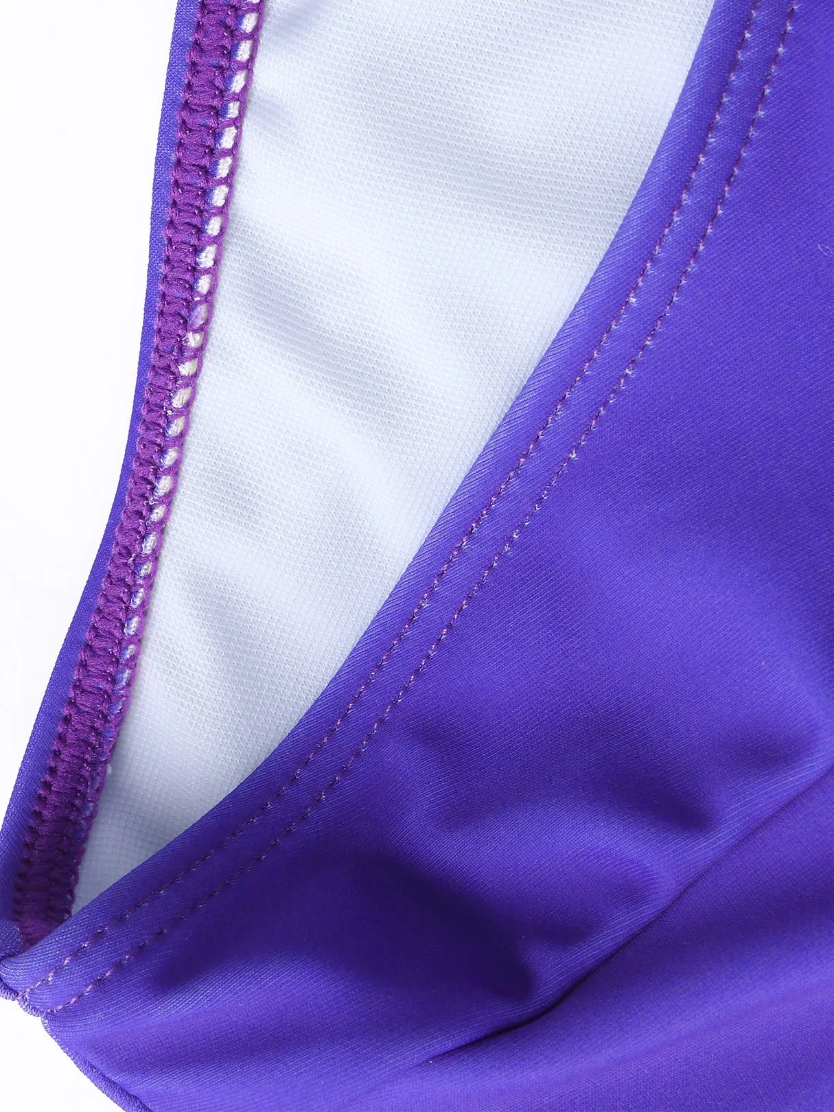 Wholesale Purple V-Neck Sleeveless Floral Print Criss-Cross Bikini Swimsuit