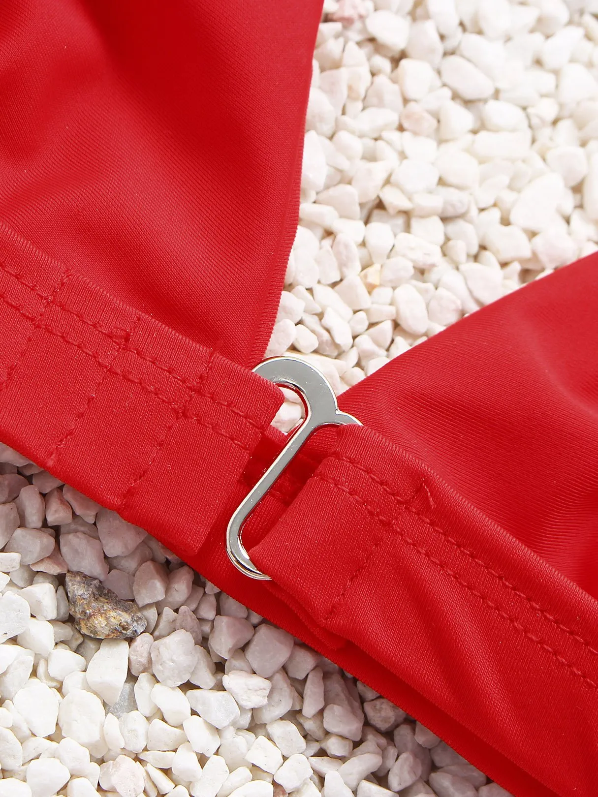 Wholesale Red V-Neck Sleeveless Plain Two Piece Bikini