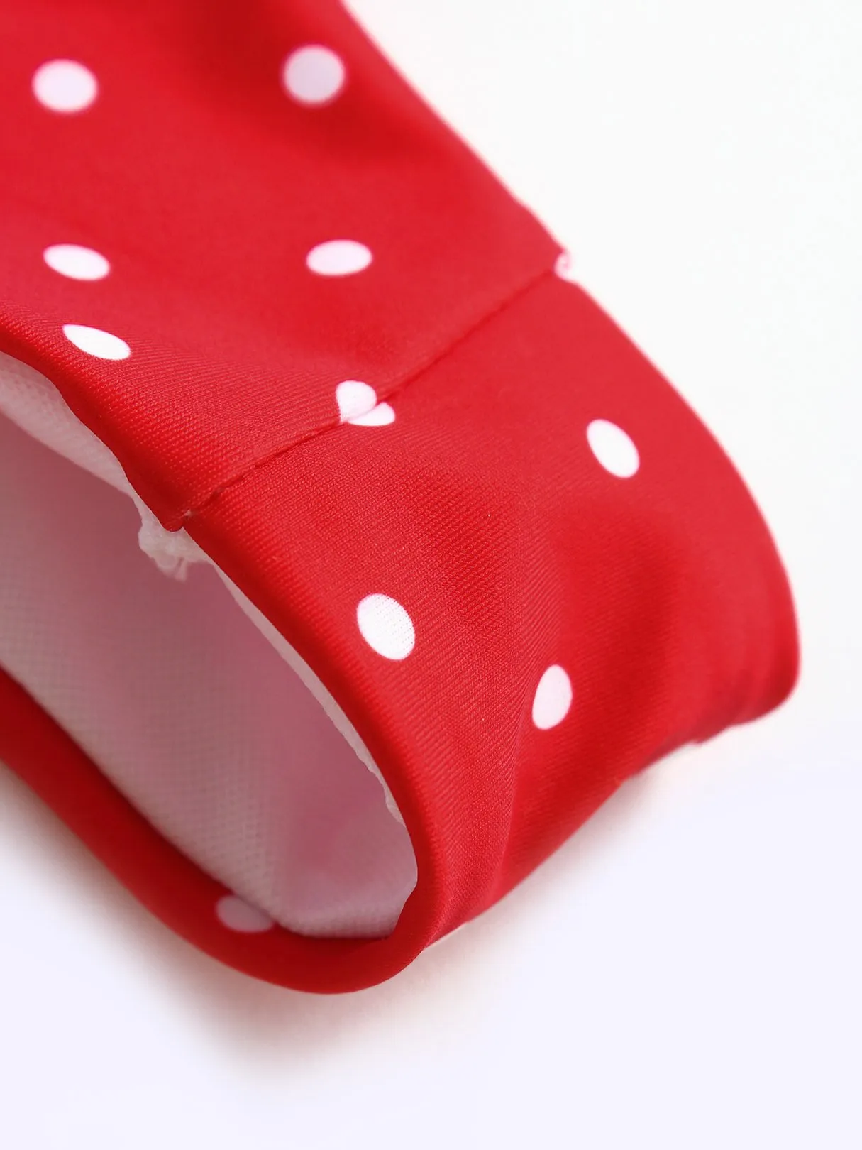 Wholesale Red V-Neck Sleeveless Polka Dot Tie-Up Bikini Set