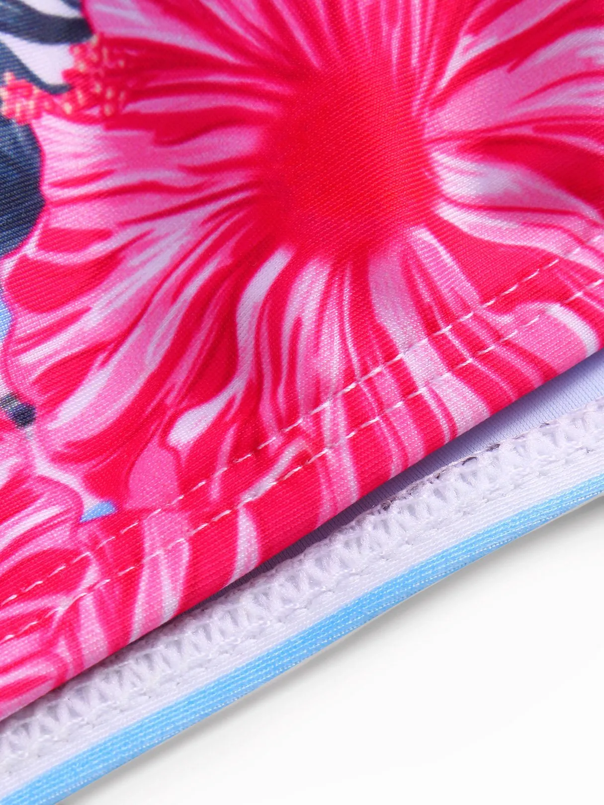 Wholesale Round Neck Star Floral Print Sleeveless High Waist 2 Piece Bikinis