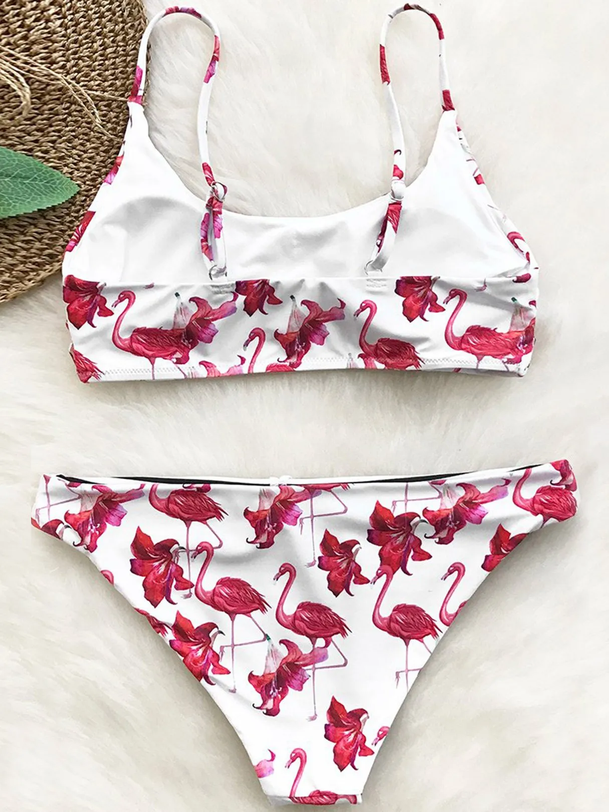 Wholesale Scoop Neck Floral Print 2 Piece Bikinis