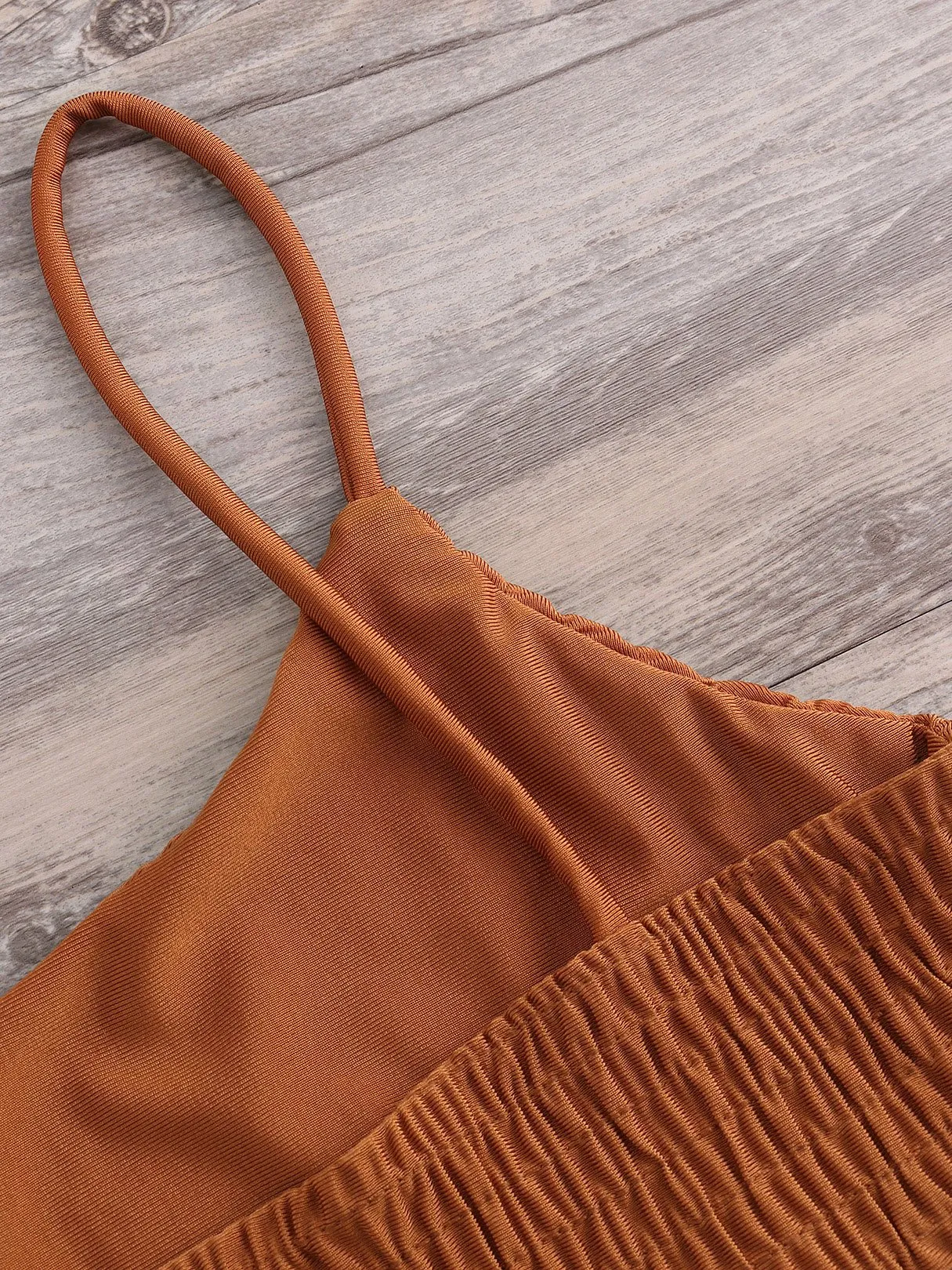 Wholesale Scoop Neck Plain Backless Spaghetti Strap Bikini