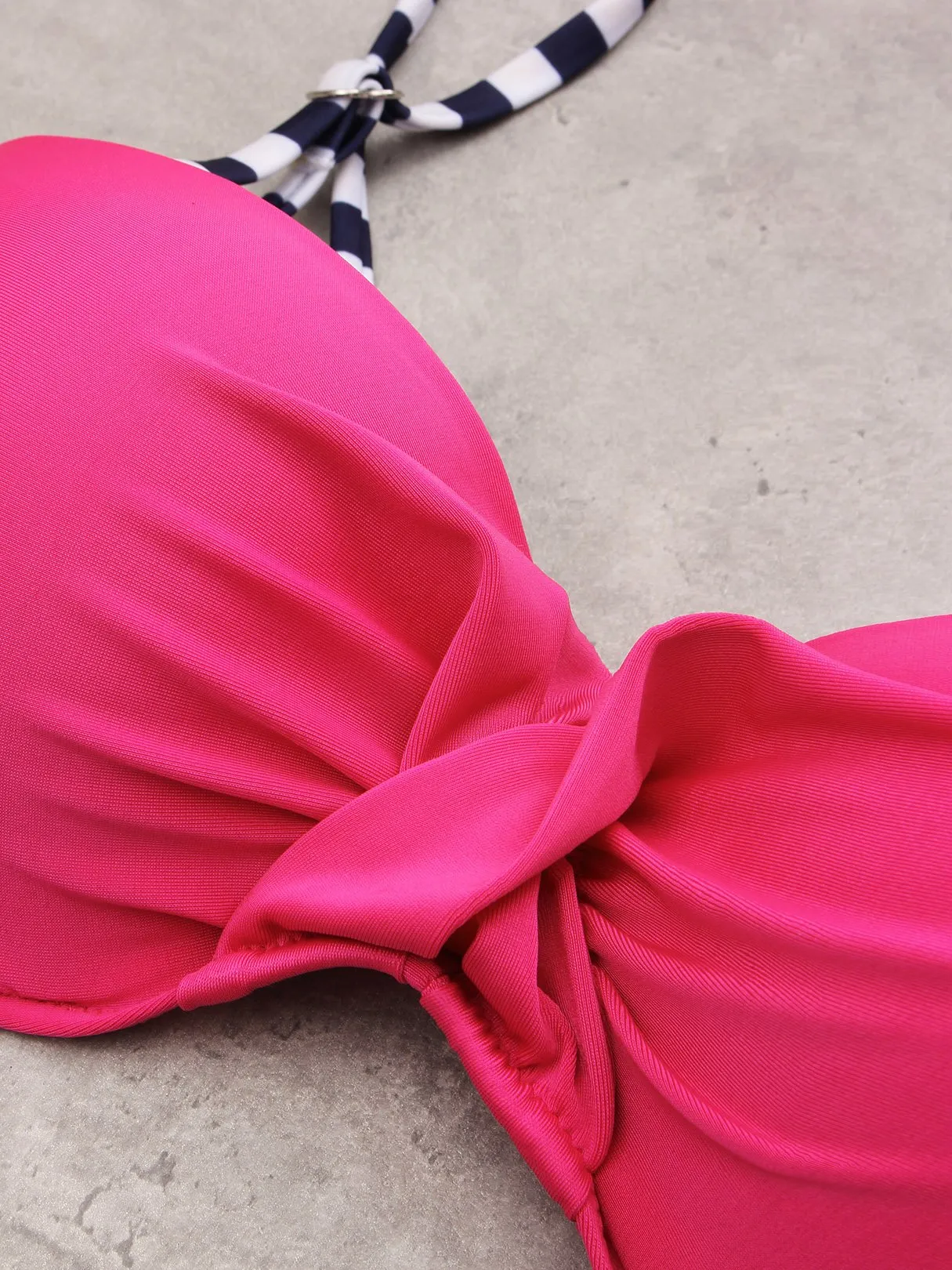 Wholesale Sleeveless Stripe Backless Spaghetti Strap Bikinis