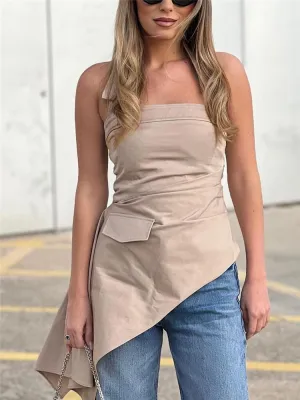 Woman Irregular Halter Tops