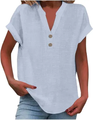 Women Linen Shirts Summer Linen Floral Print Long Sleeve T Shirts Casual Oversized Fashion Crew Neck Blouses