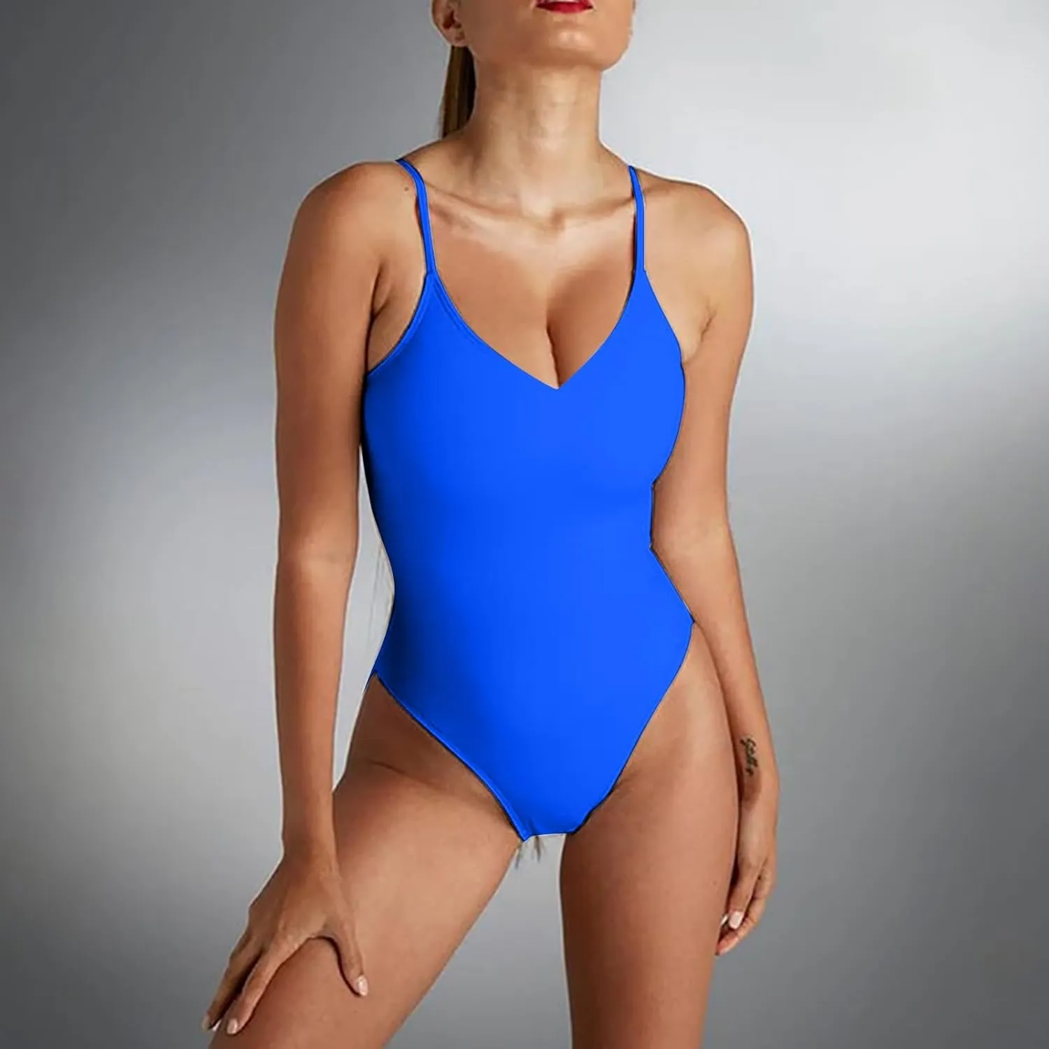 Women One Piece Backless Bikini Swimsuit Hawaiian Beach Sexy Push Up Padded Beachwear High Waiste Casual Bathing Suit