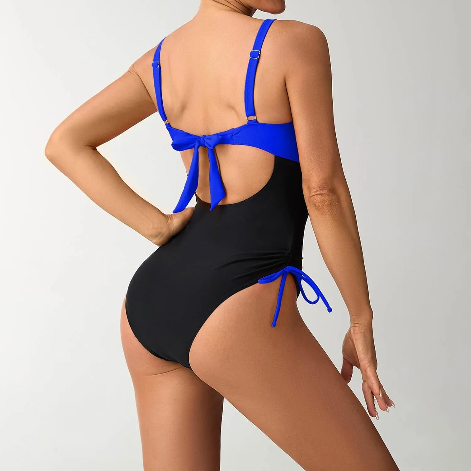 Women One Piece Bathing Suit Trendy Colorblock Tummy Control Swimsuits Slimming Criss Cross Modest Swim Suits 2025