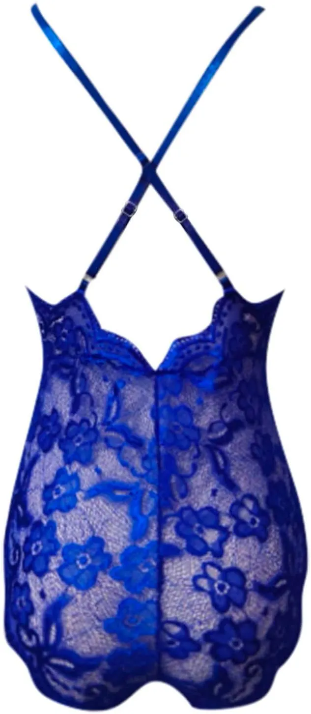 Women One Piece Lingerie Deep V Teddy Sexy Lace Bodysuit with Snap Crotch Lingerie Roleplay Lingerie Sexy Women Costumes