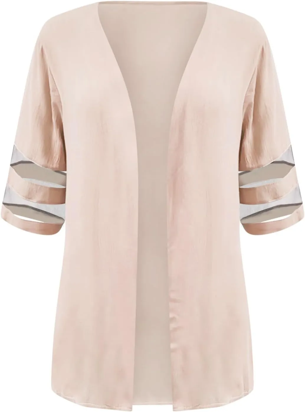 Women's 2024 Fall Open Front Cardigans Classic Lace Trim Kimono Plus Size Summer Beach Cover Ups Linen Dressy Blouses